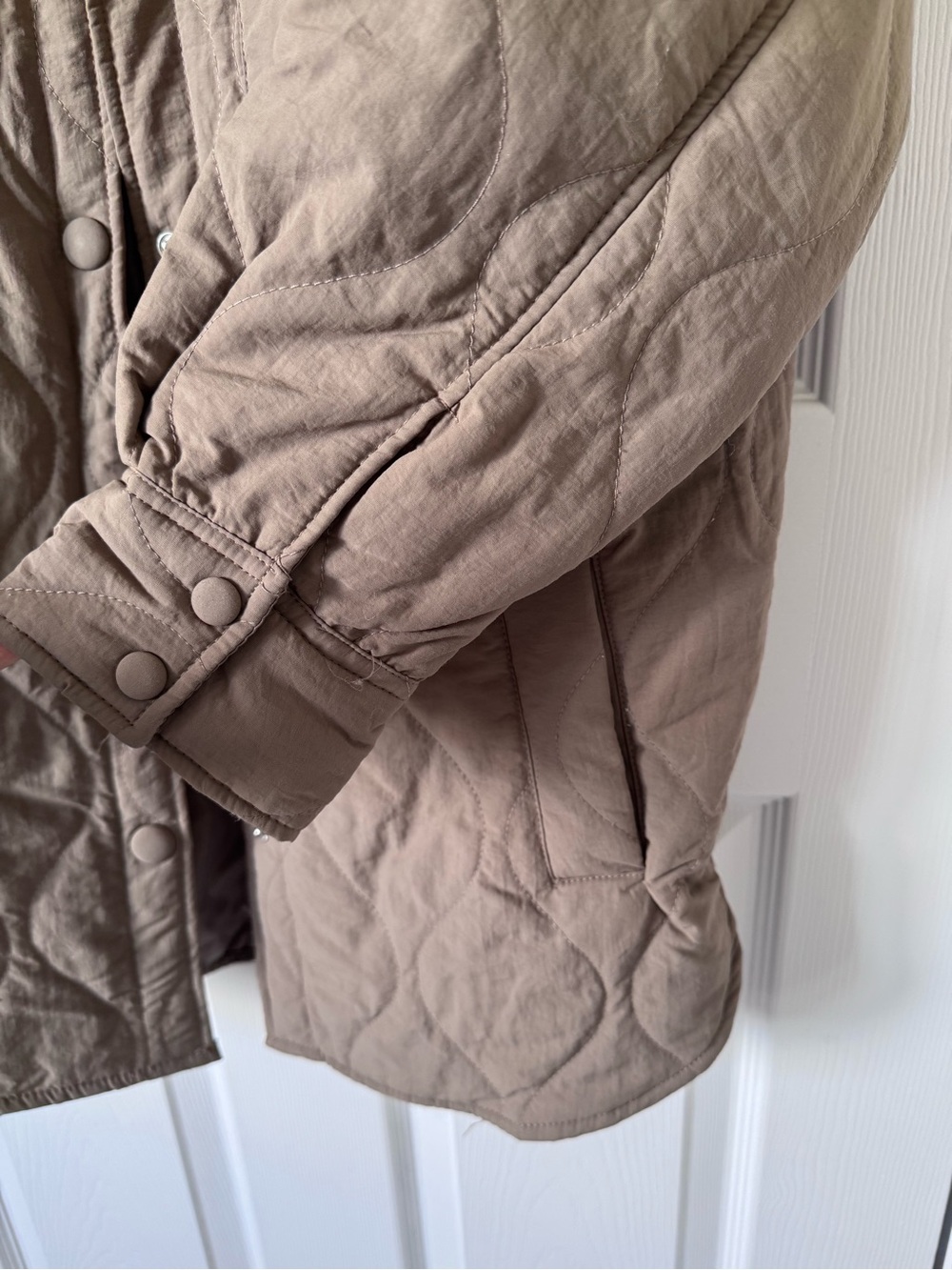 Quilted Taupe Utility Jacket - Picture 4 of 6